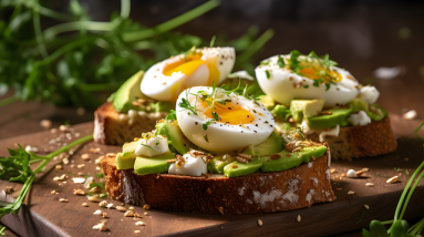 Healthy keto meal plan for weight loss with eggs, avocado, salmon, and low-carb vegetables arranged on a table